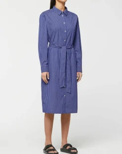 Robe Alix rayée blanc/bleu-Jodhpur Outlet