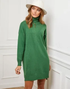 Robe Anna verte-Fleur de cachemire Clearance