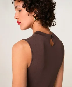 Robe Anne-Isabelle marron écorce-Rodier New