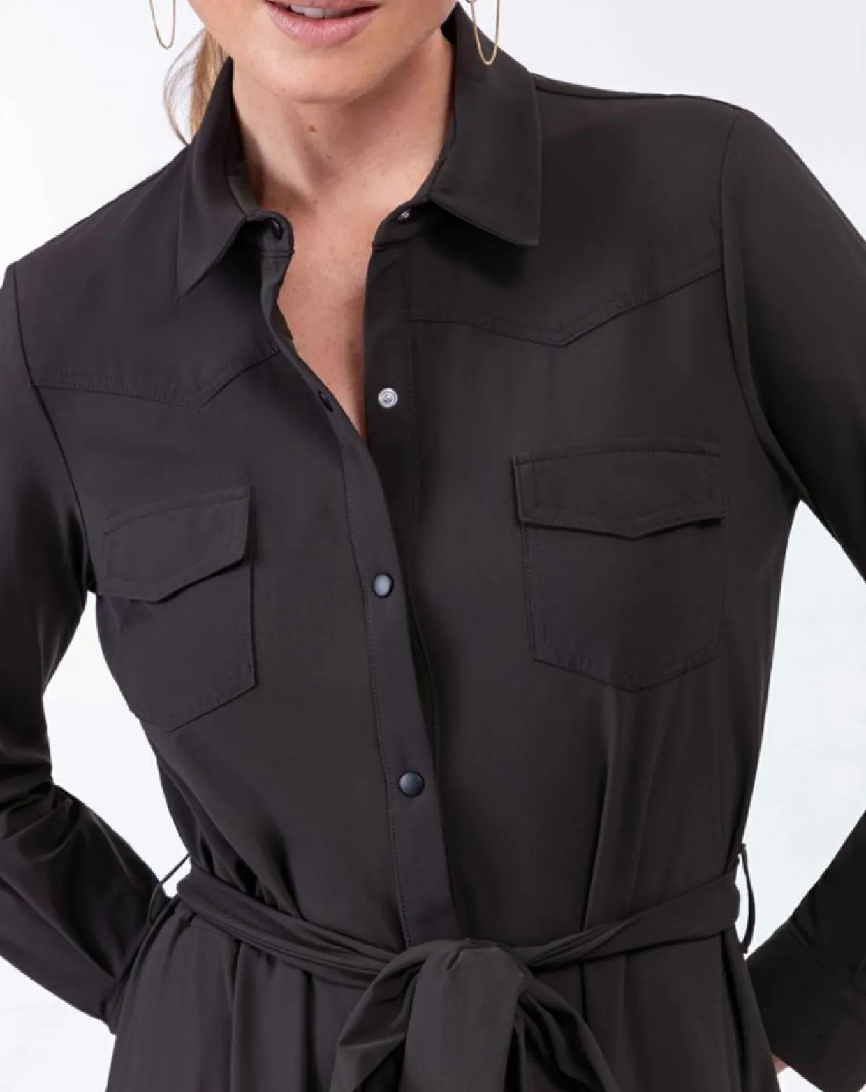 Robe avec Ceinture Oscar noire-Indies Discount