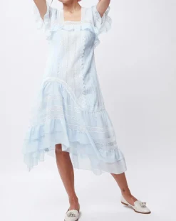 Femme John Galliano Robes^Robe Baby bleu/blanc