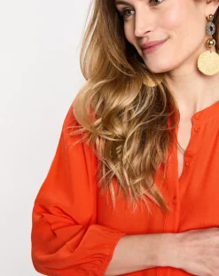 Robe babydoll à volant orange vif-Esprit Best