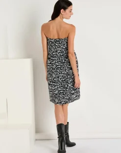 Femme See u Soon Robes^Robe bustier Clara imprimée noire