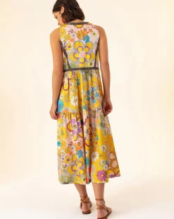 Femme Bleu Blanc Rouge Robes^Robe Capucine bouquet/pois