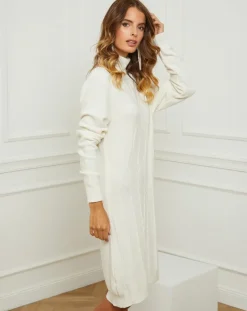 Robe Charlotte blanche-Fleur de cachemire Outlet
