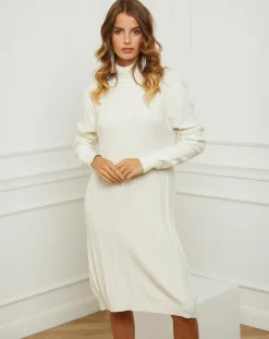 Robe Charlotte blanche-Fleur de cachemire Outlet