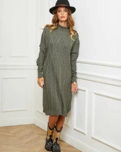 Femme Fleur de cachemire Robes^Robe Charlotte kaki