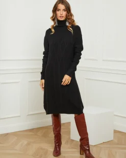 Robe Charlotte noire-Fleur de cachemire Clearance