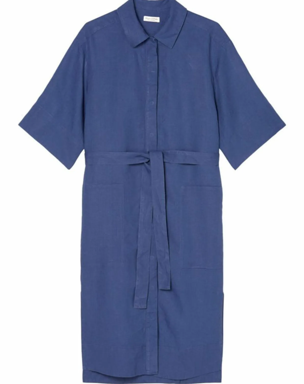 Femme Marc O'Polo Robes^Robe Chemise 100% Lin Mid bleu moyen