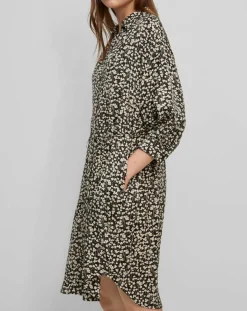 Robe Chemise ceinturé à fleurs noir/écru-Marc O'Polo New