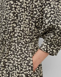 Robe Chemise ceinturé à fleurs noir/écru-Marc O'Polo New