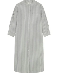 Femme Marc O'Polo Robes^Robe Chemise Col Mao Rayée Kl gris/blanc