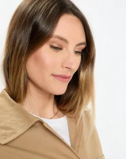Femme Marc O'Polo Robes^Robe Chemise en Coton & Lin Ceinture beige