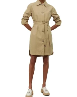 Femme Marc O'Polo Robes^Robe Chemise en Coton & Lin Ceinture beige
