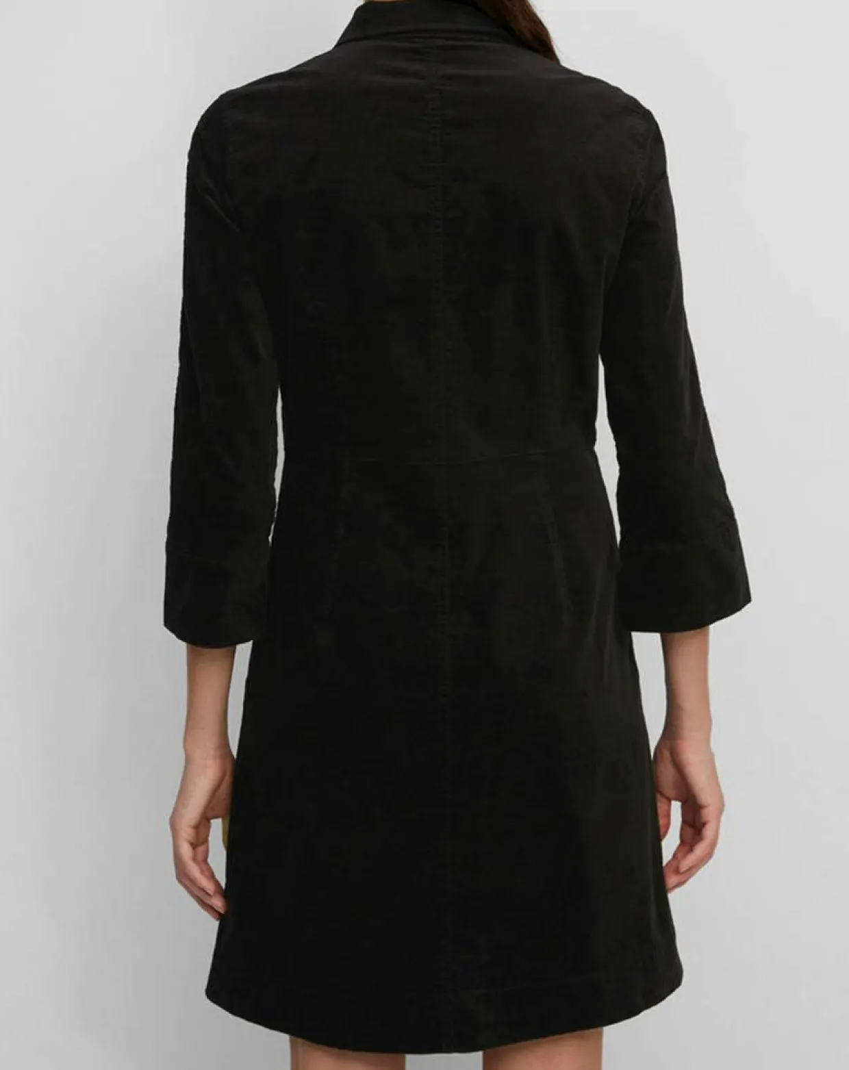 Robe Chemise en Velours lisse noire-Marc O'Polo Hot