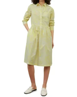 Femme Marc O'Polo Robes^Robe chemise Mid Coton Bio Poche jaune