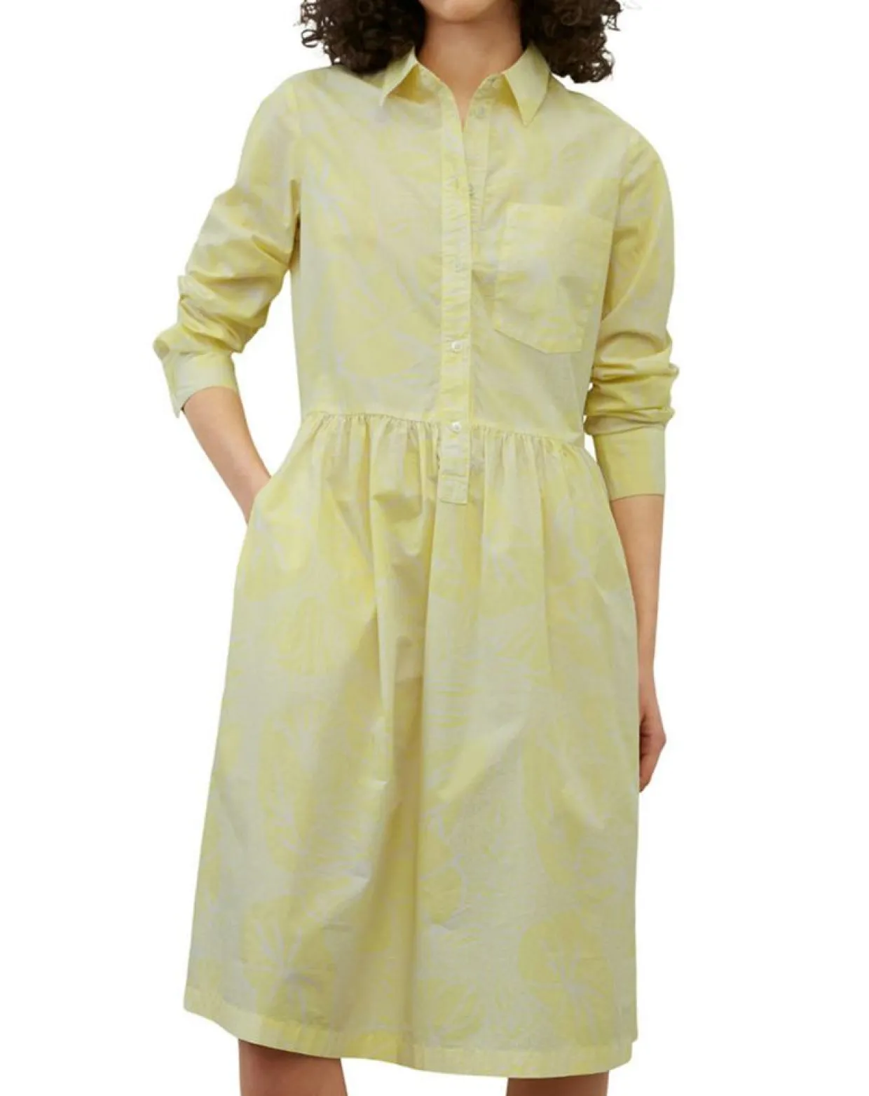 Femme Marc O'Polo Robes^Robe chemise Mid Coton Bio Poche jaune