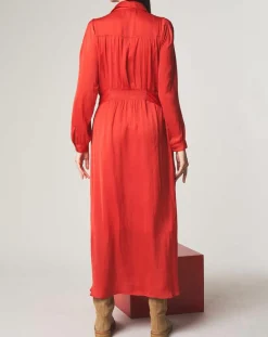 Robe chemise midi Judy rouge-Stella Forest Best
