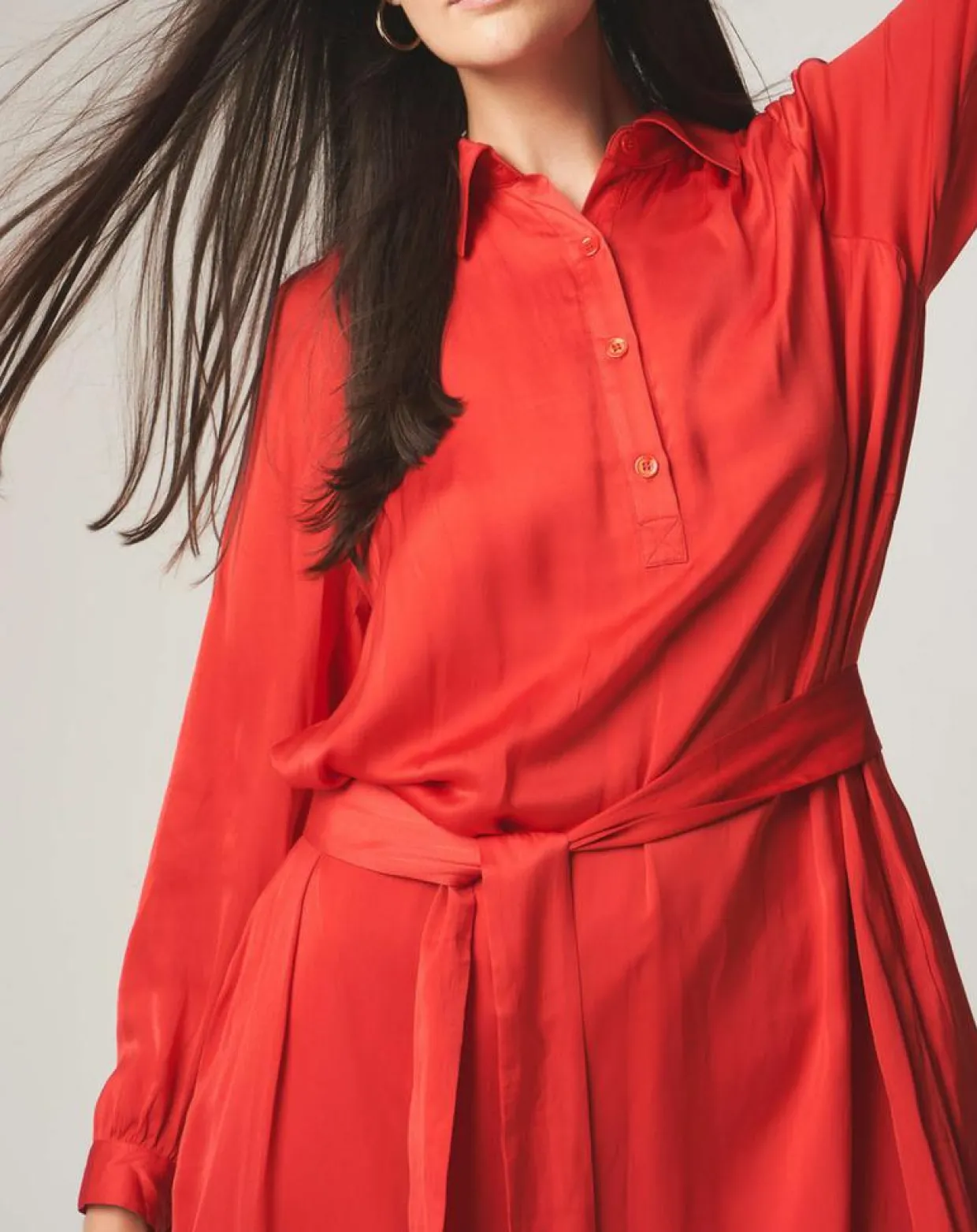 Robe chemise midi Judy rouge-Stella Forest Best