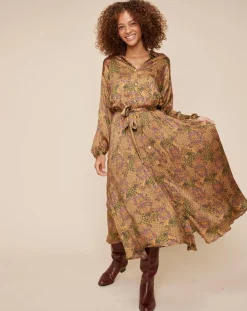 Femme Louizon Robes^Robe chemise Zélie imprimée camel