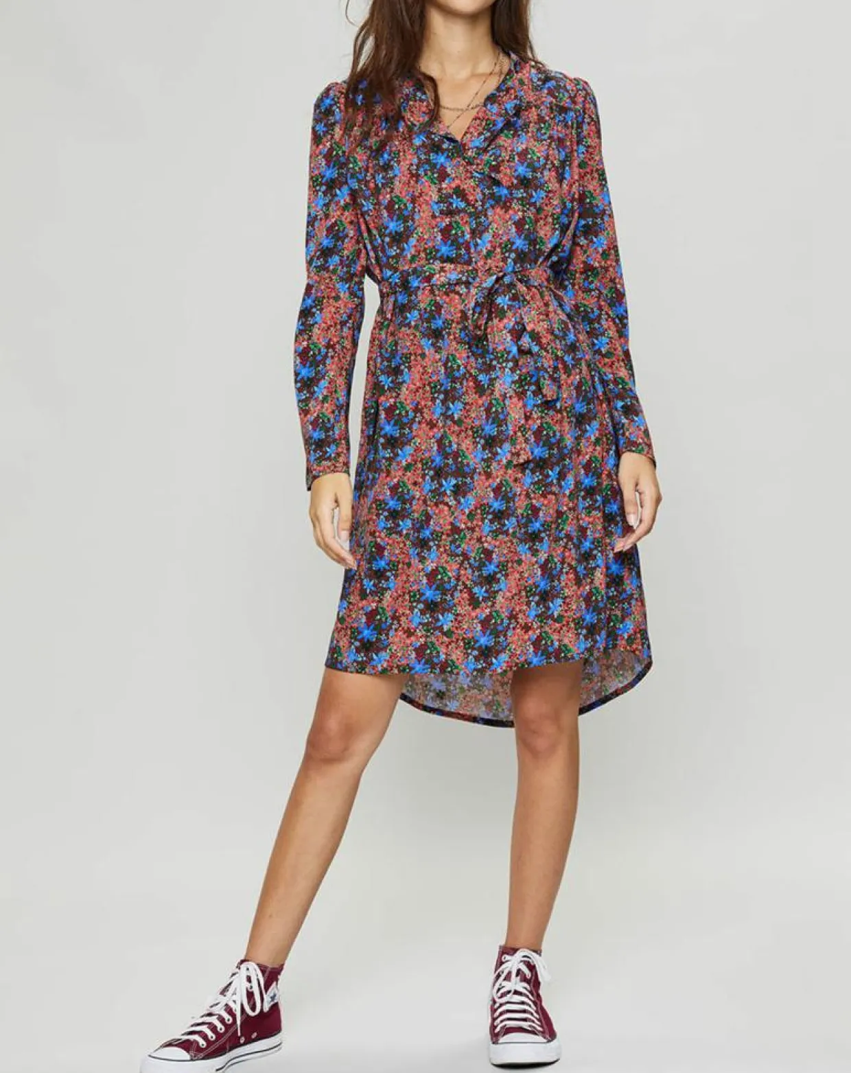 Robe Cidjie imprimée bleu/marron-Suncoo Online