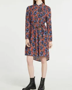 Robe Cidjie imprimée bleu/marron-Suncoo Online