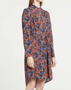 Robe Cidjie imprimée bleu/marron-Suncoo Online