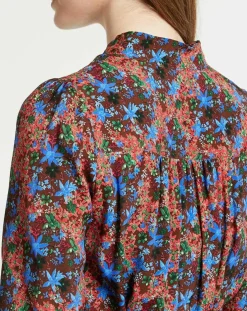 Robe Cidjie imprimée bleu/marron-Suncoo Online