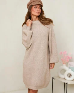Robe Claudine taupe-Soft Cashmere