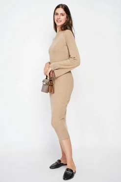 Femme C&Jo Robes^Robe col montant camel