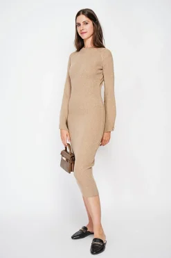 Femme C&Jo Robes^Robe col montant camel