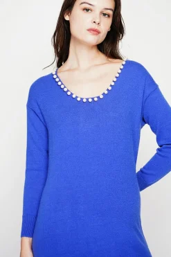 Femme C&Jo Robes^Robe col perlé royal