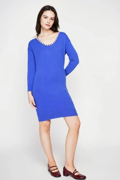 Femme C&Jo Robes^Robe col perlé royal