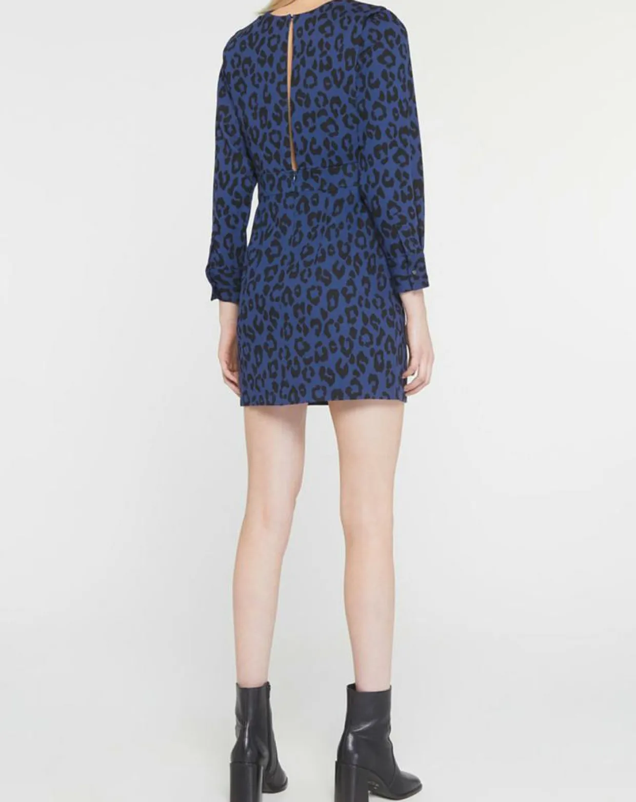 Femme Galeries Lafayette Robes^Robe court en Coton bio Clara imprimé léopard bleu/noir