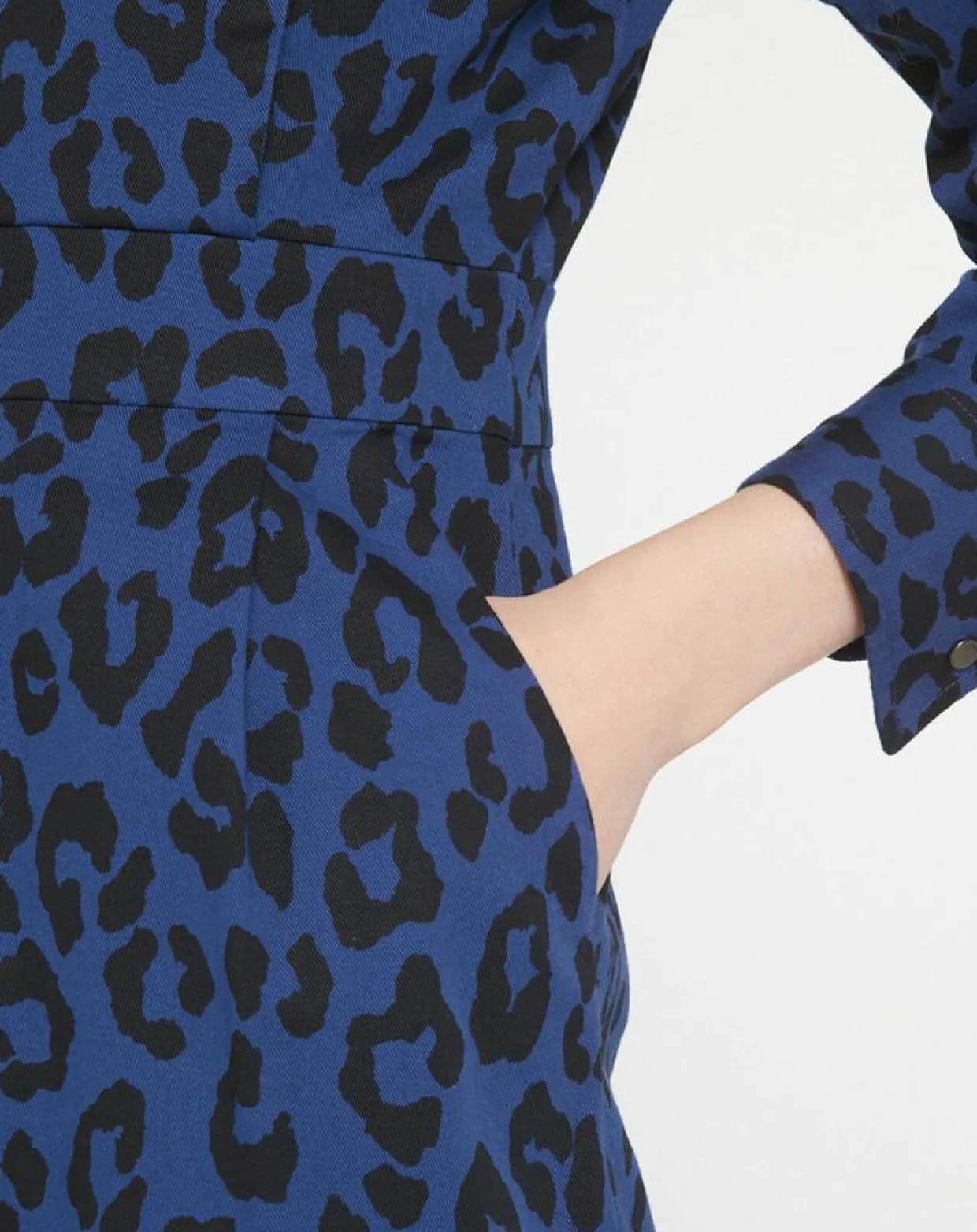 Femme Galeries Lafayette Robes^Robe court en Coton bio Clara imprimé léopard bleu/noir