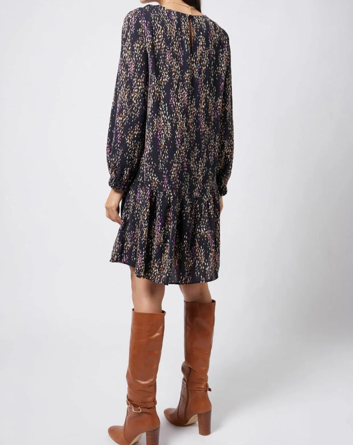 Robe courte à motif et découpe multicolore-Esprit Online