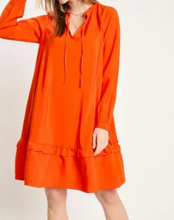 Robe courte à volants rouge-Scotch & Soda Discount