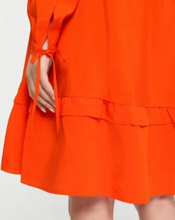 Robe courte à volants rouge-Scotch & Soda Discount