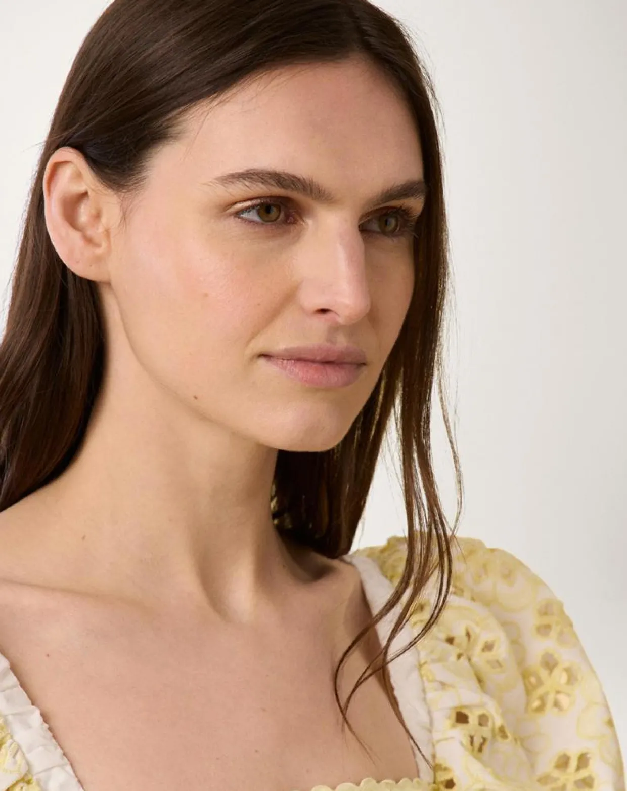 Robe courte Broderie blanc/jaune-Manoush Online