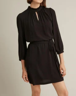 Robe courte col victorien noir foncé-Cyrillus Hot