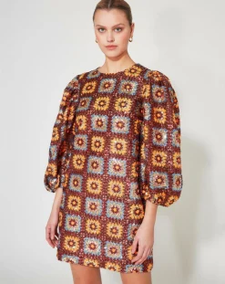 Femme Manoush Robes^Robe courte Crochet Paillette chocolat