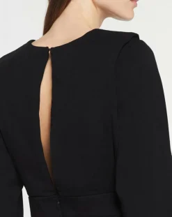 Robe courte en Coton bio Clara unie noire-Galeries Lafayette Hot