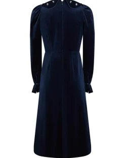 Robe courte en Velours Princesse encre-Manoush Clearance