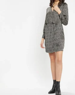 Femme Galeries Lafayette Robes^Robe courte portefeuille Carlotta imprimé fantaisie noir/écru