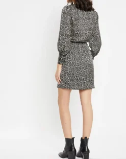 Femme Galeries Lafayette Robes^Robe courte portefeuille Carlotta imprimé fantaisie noir/écru