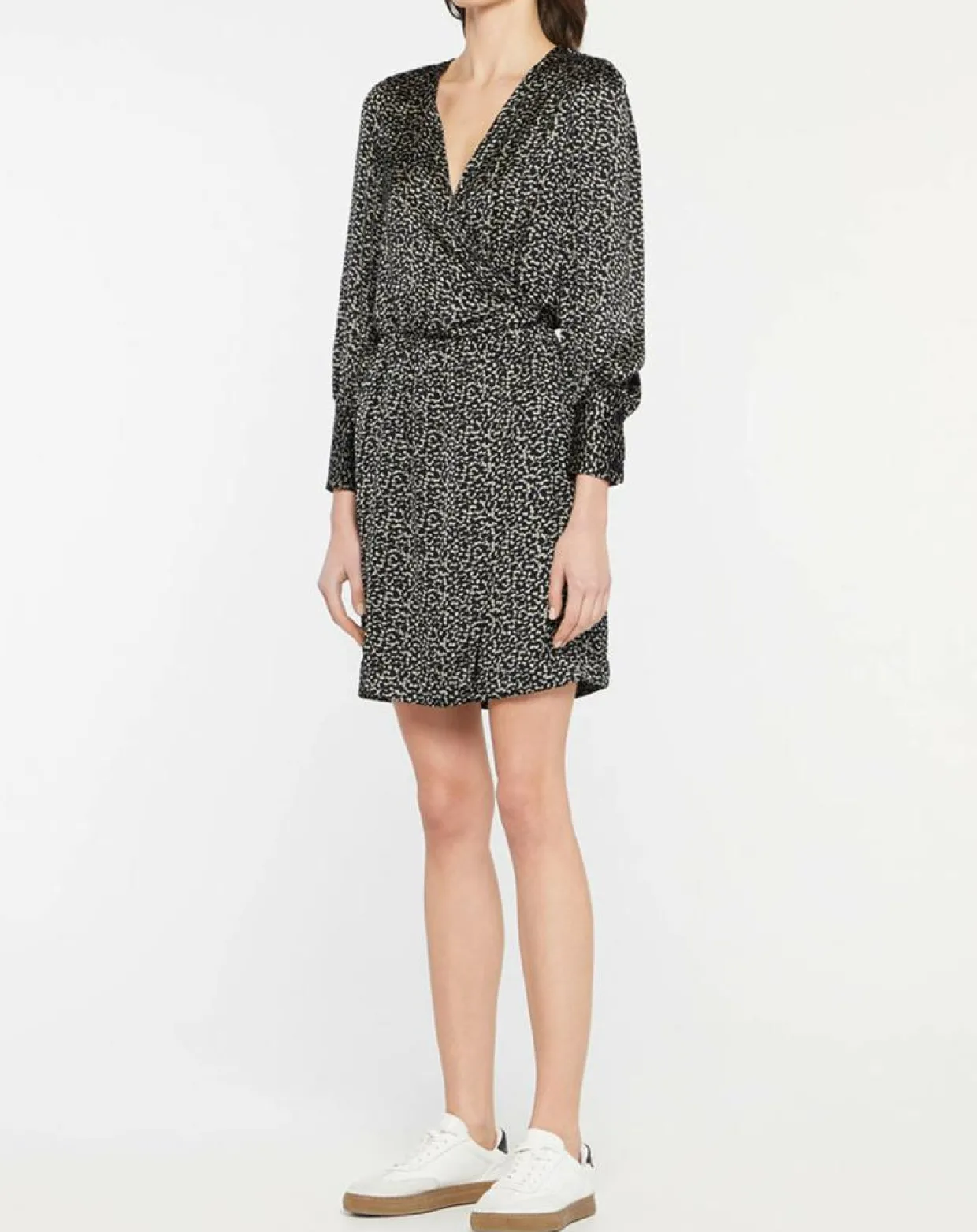Femme Galeries Lafayette Robes^Robe courte portefeuille Carlotta imprimé fantaisie noir/écru