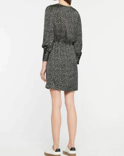 Femme Galeries Lafayette Robes^Robe courte portefeuille Carlotta imprimé fantaisie noir/écru