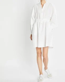 Femme Marc O'Polo Robes^Robe courtes 100% Lin Col Mao Kl écrue