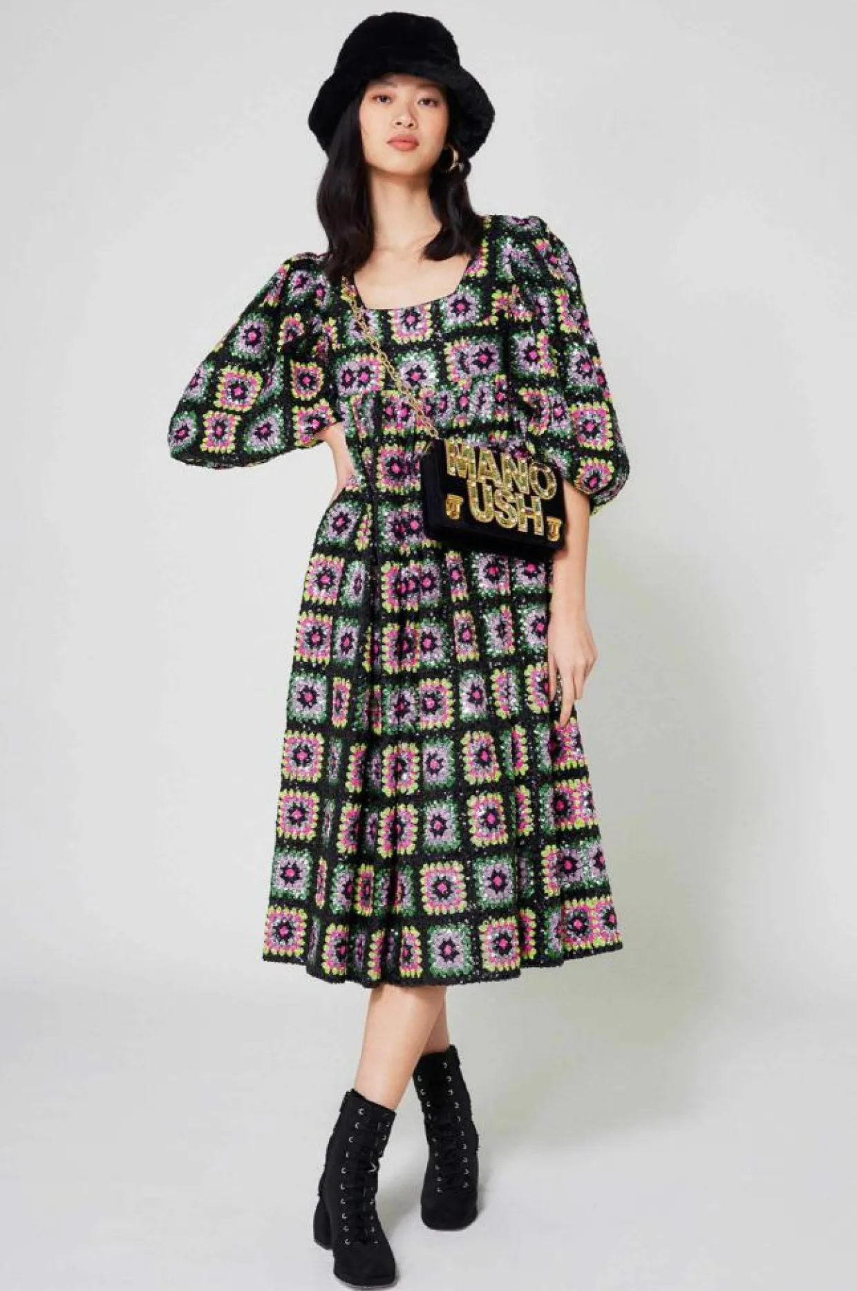 Femme Manoush Robes^Robe Crochet Paillette & Sequins multicolore