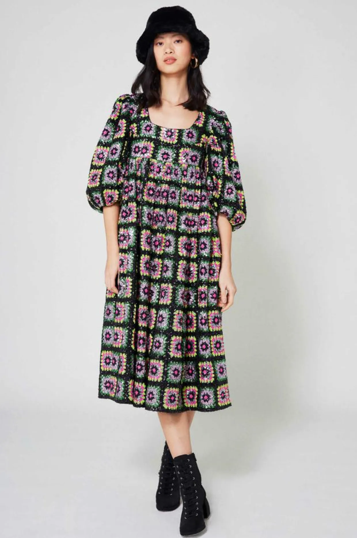 Femme Manoush Robes^Robe Crochet Paillette & Sequins multicolore